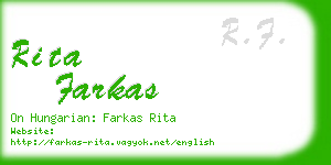 rita farkas business card